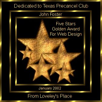 Loveley's 5 Stars Golden Award for Web Design January 2002