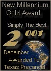 New Millennium Gold Award of Excellence December 2001 Winner new graphic