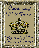 Shari's Corner WebMaster Award