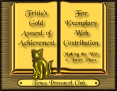 Tritia's Gold Award of Achievement for Exemplary Web Contribution